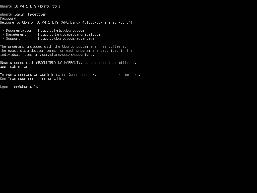 tty1 login page